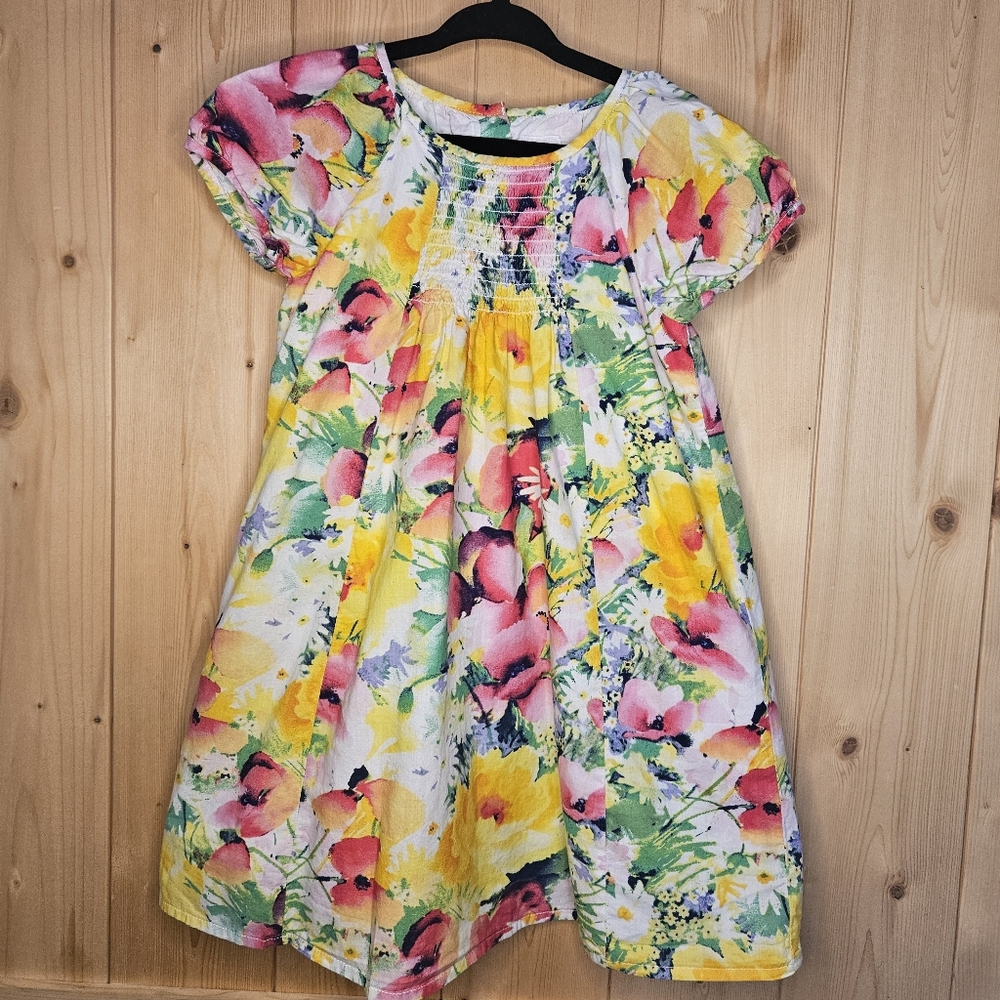 Baby GAP Size 4 Floral Multicolor Floral Smocked Dress